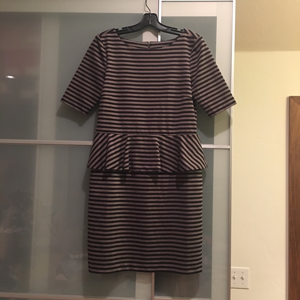 Ella Moss knit peplum stripe dress size Large